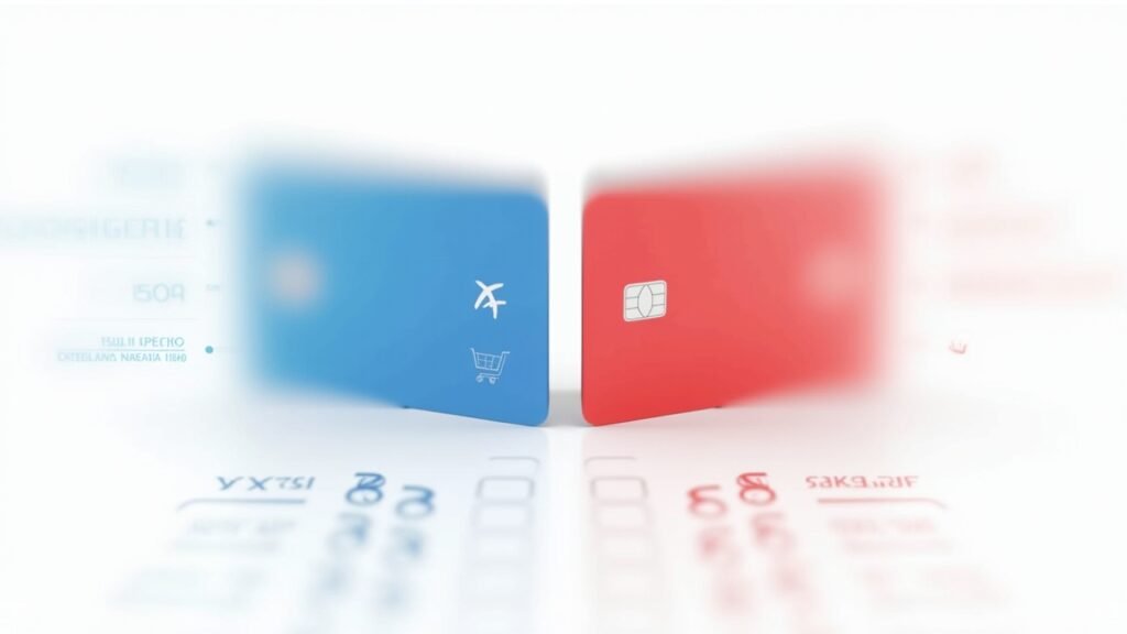 Side-by-side rewards card comparison infographic