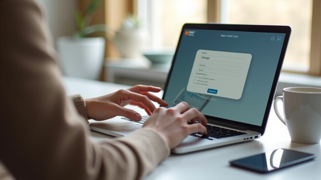 Person filling out a credit card application online