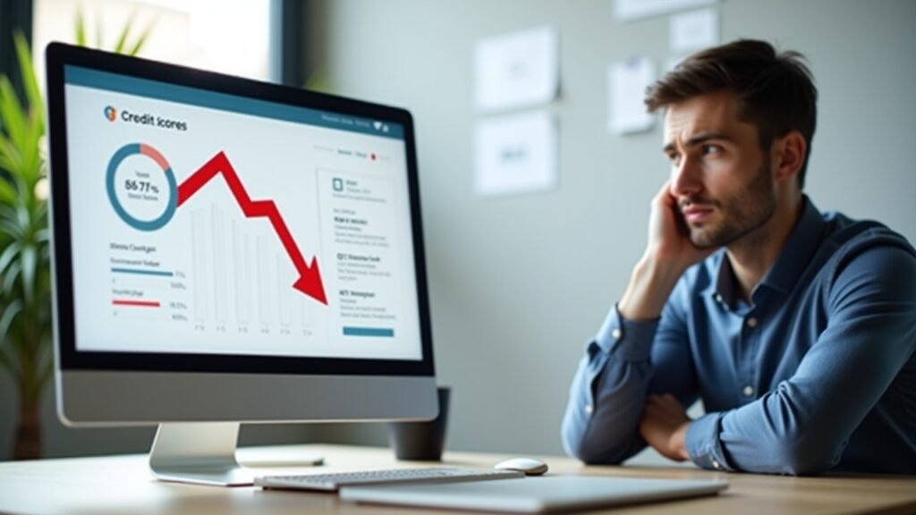 Credit score dropping on a graph