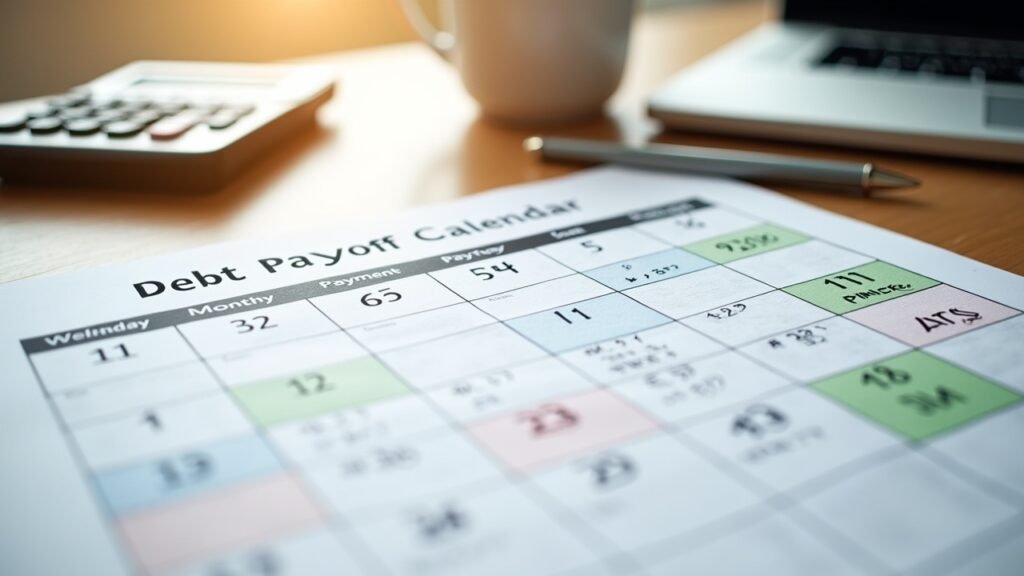 Debt payoff calendar and payment plan