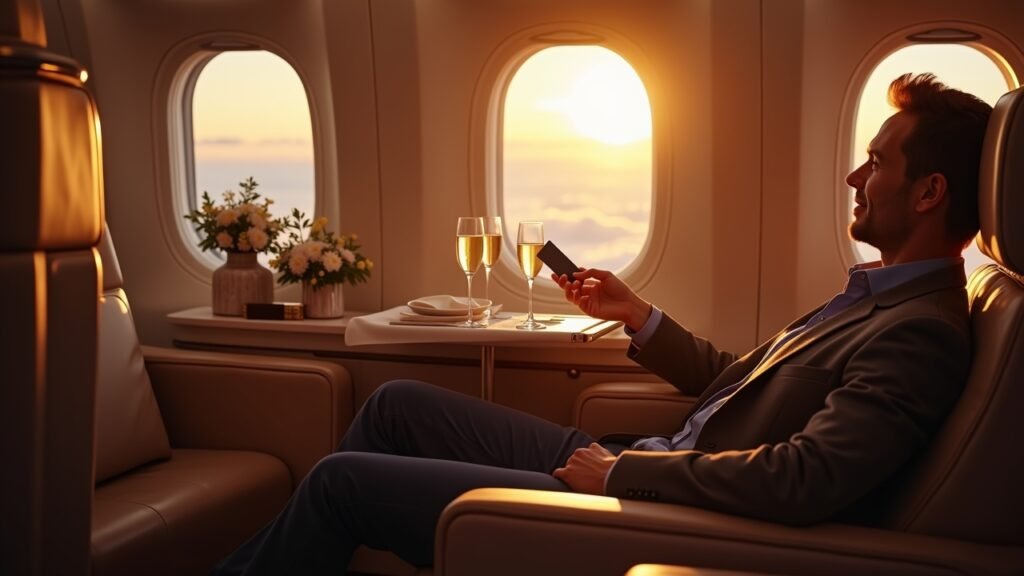First class cabin accessible via points transfer