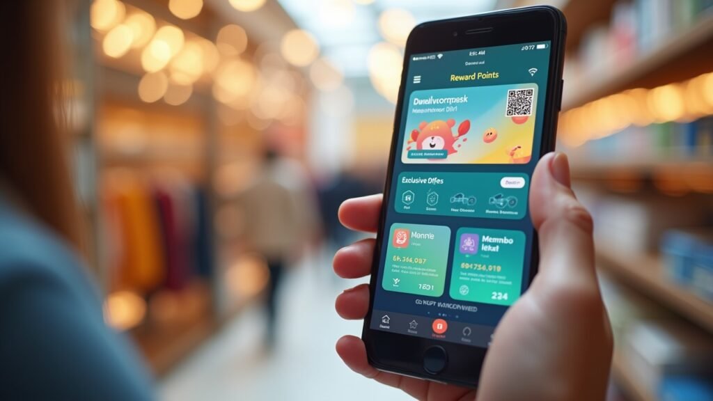 Loyalty program app on smartphone screen