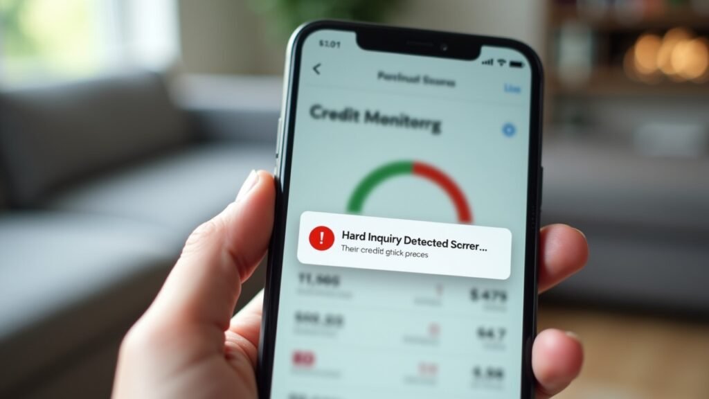 Hard inquiry notification on credit report