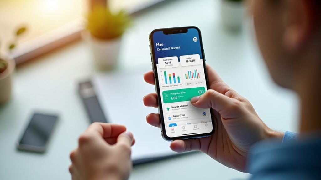 Credit card rewards overview on phone screen