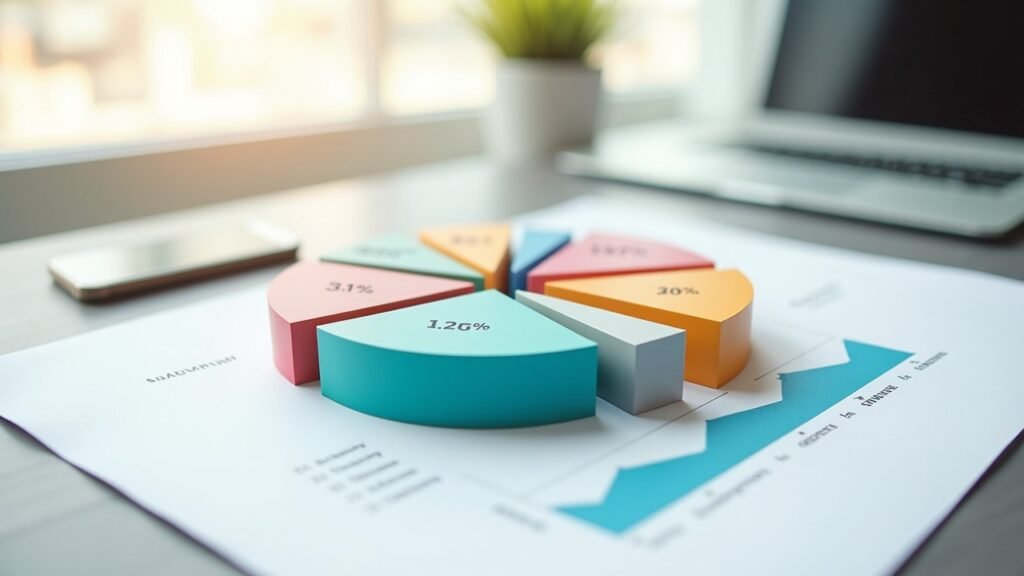 Pie chart showing spending categories
