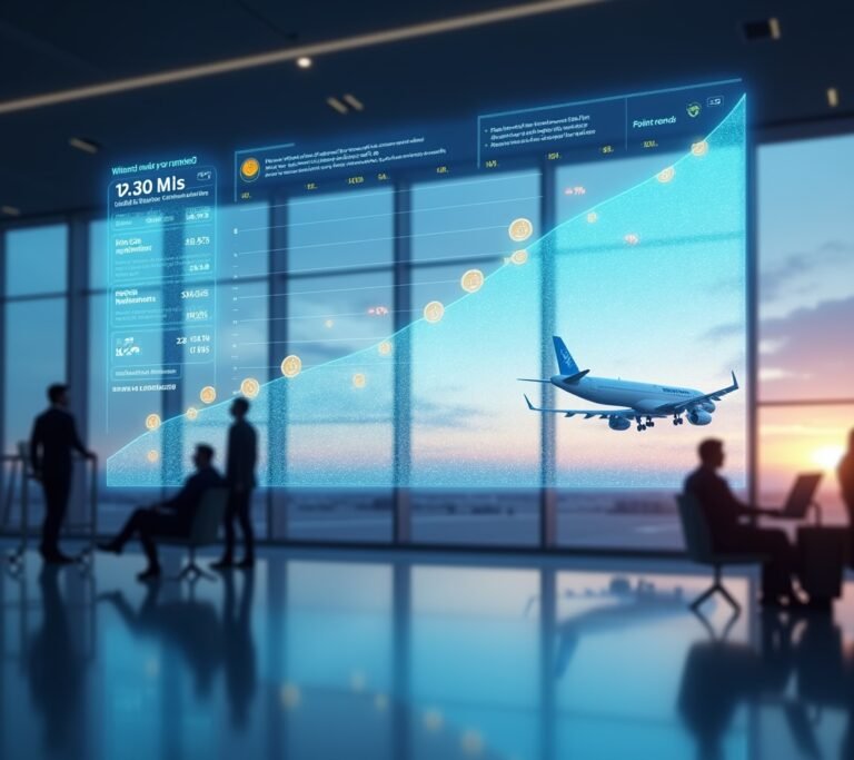 Airplane window view with boarding pass and credit card