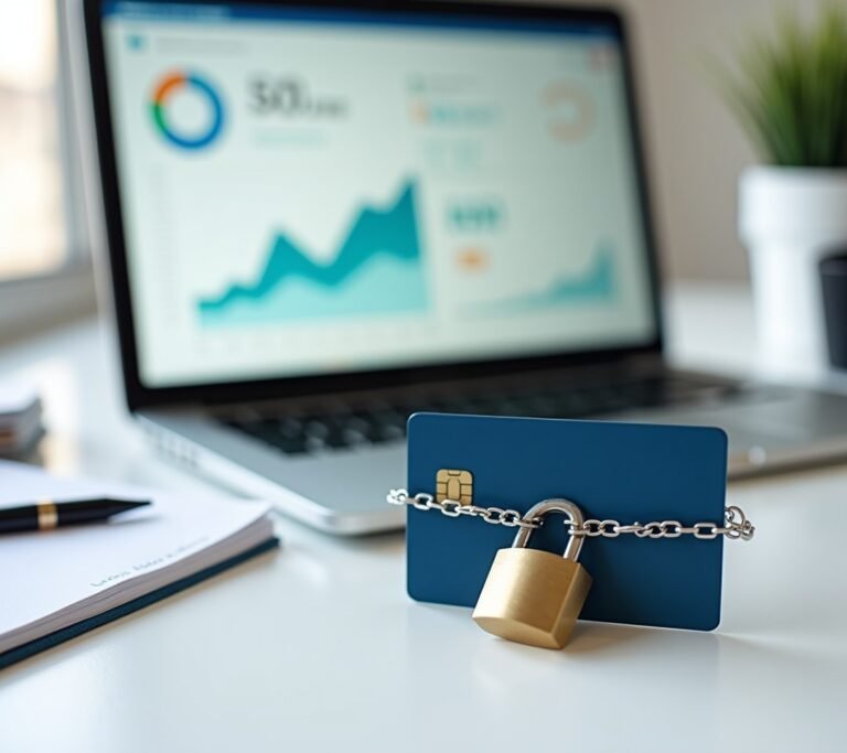 Credit bureau logos with credit card