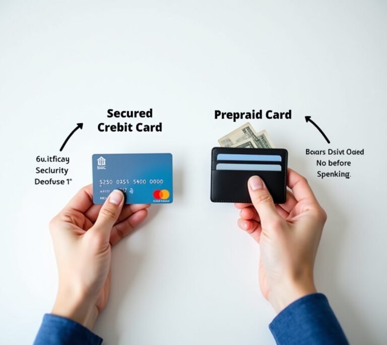 Secured card and prepaid card side by side