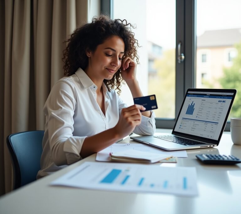 Student loan documents next to credit card