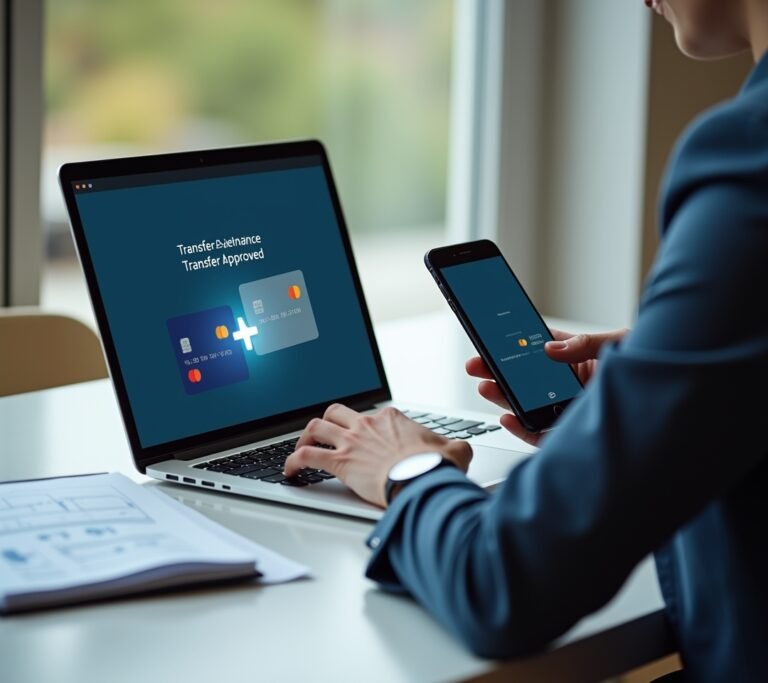 Person transferring balance to card already in wallet